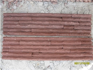 China Sunset Pink Quartzite Culture Stone Split Face Exposed Castle Walling,Stacked Stone Veneer Loose Stone