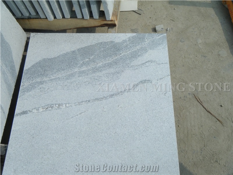 China Viscont White Juparana Granite Tile,Landscape Grey Vein Viskont Swimming Pool Surround,Shanshui White Granite Tiles Floor Deck Paving