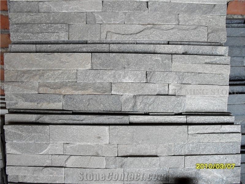 China White Quartzite Culture Stone Stacked Stone Veneer,Split Face Thin Stone Veener Exposed Wall Stone