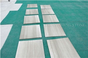 China White Wooden Vein Marble Tiles Machine Cut, China Serpeggiante Wood Grain Slabs Villa Interior Wall Cladding,Bathroom Floor Paving