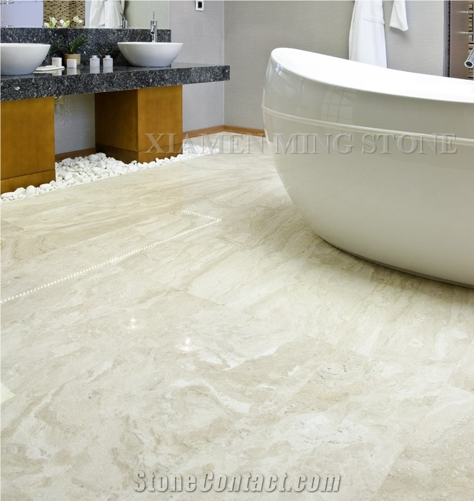 Diana Royal Beige Marble Tile Interior Floor Stepping,Cream Impero Reale Marble Panel for Hotel Bathroom Flooring Pattern