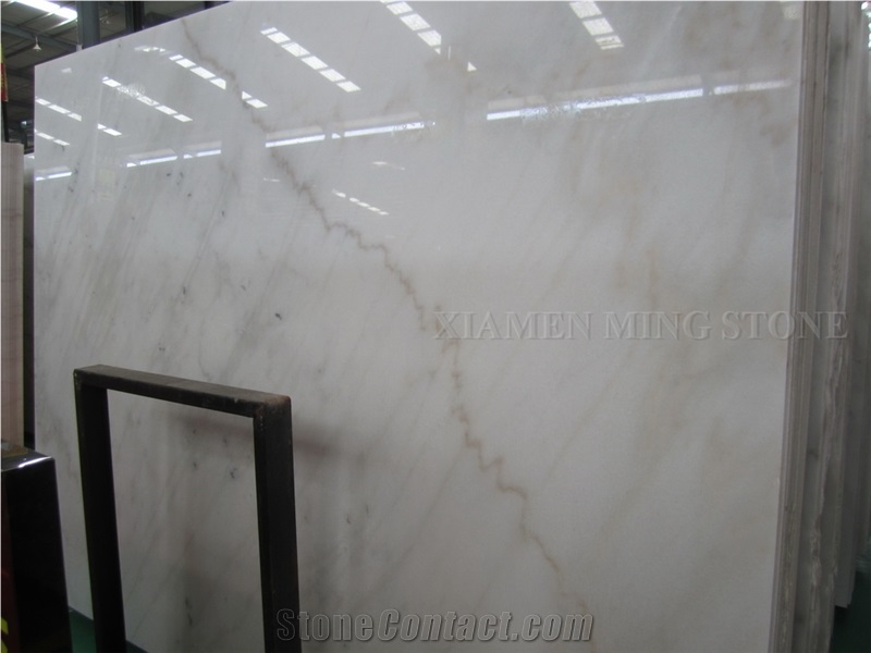 Elegant Guangxi White Polished Marble Slab,Machine Cut Panel Tile for Hotel Lobby Flooring,China White Marble