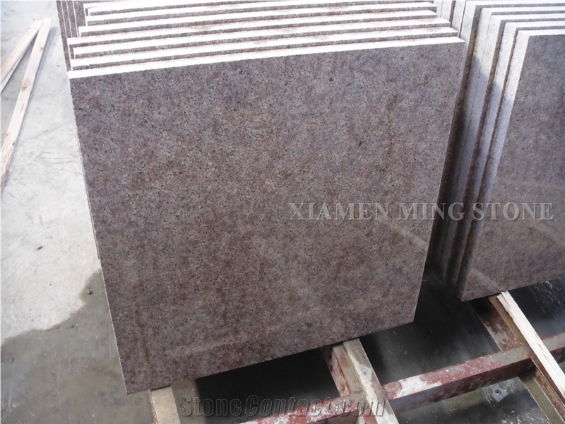 G611 Pink Granite Cherry Red Granite Tile, Formosa Red Granite for Wall Cladding Panel,Airport Floor Covering Pattern Villa Exterior