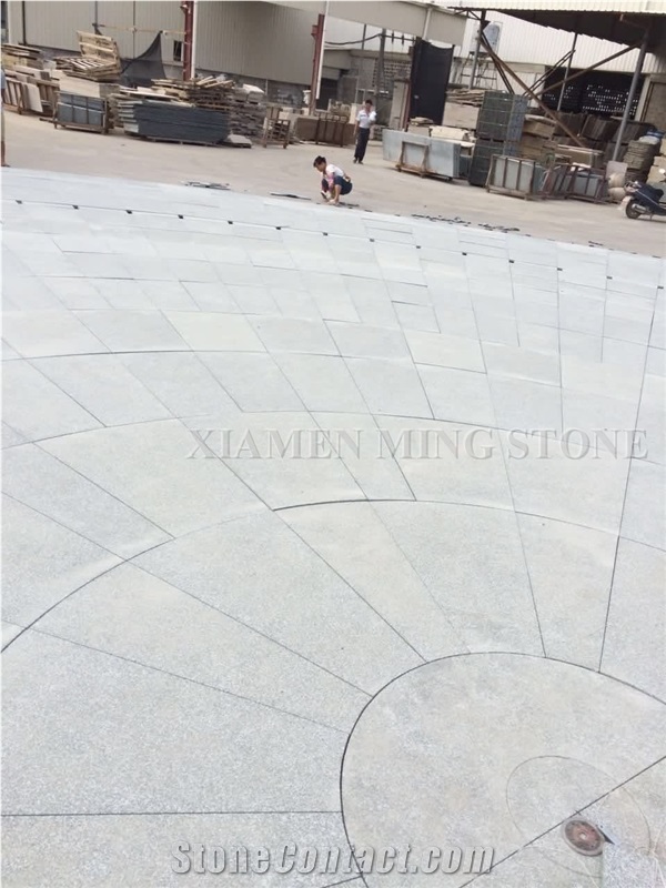 G668 Granite Flamed Tile Cut to Size Floor Covering Panel Exterior Stone for Garden Landscaping French Pattern