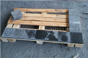 G684 China Black Basalt Flamed Cube Stone Brick Pavers for Landscaping Walkway Pattern,Absolute Nero Basalto Cobble Exterior Floor Paving