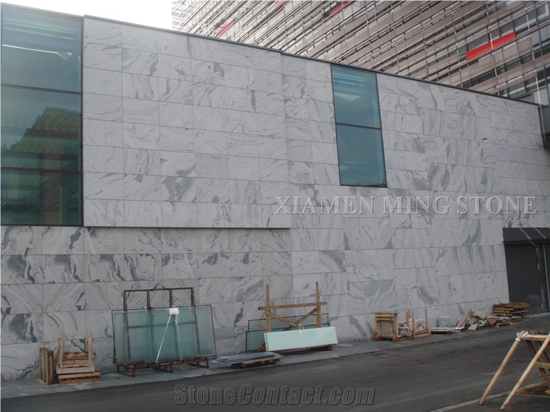 Grooved China Viscont White Granite Tile Panel Slabs Tile,Shanshui Landscaping White Granite Machine Cut Building Exterior Wall Cladding