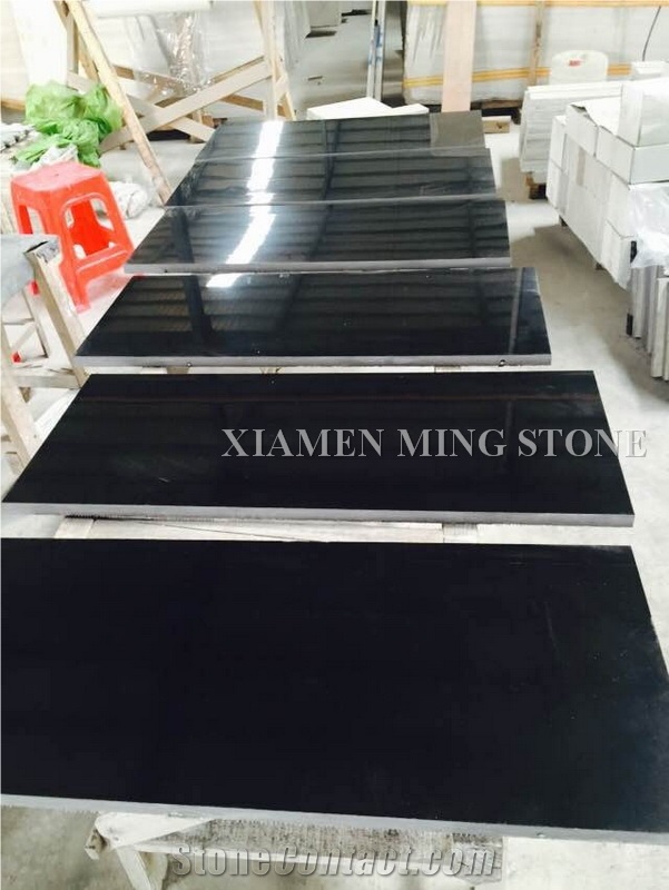 High Polished Royal King Pure Black China Marble Slab Tiles Machine Cut Panel,Classic Nero Ink Marble Panel for Hotel Floor Covering