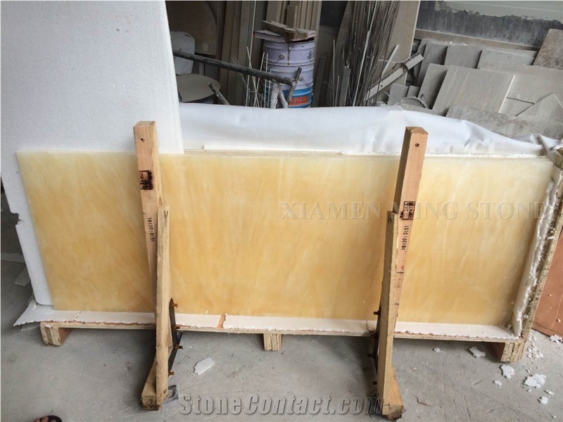 Honey Onyx Transulent Polished Reception Table Bar Top,China Beige Onyx Tabletops