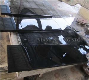 King Pure Black Marble Polished Interior Stone Stairs,Nero Black Floor Stepping Staircase,Riser