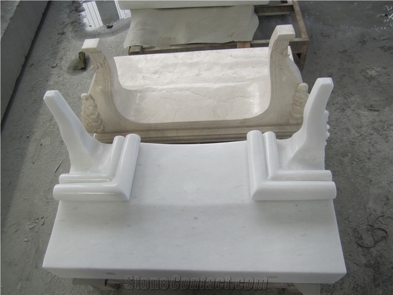 Luxury Crystal White Marble Patio Chiair,Absolute White,Nghe an White,Milk White Marble for Garden Benches Exterior Furniture