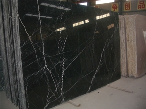 Nero Oriental White Marquina Marble Slabs Tiles, China Black Marble Walling,Hotel Bathroom Flooring Pattern