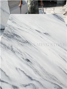 Ocean Wave Cloudy China Shanshui White Marble Polished Slabs,Machine Cutting Tile Panel for Hotel Walling,Floor Paving Pattern