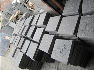 Order Show a Quality Mongolia Black Basalt Nero Ebony Black Andesite G133 Flamed Cut to Size Brick Pavers Panel for Railway Floor Covering Customized