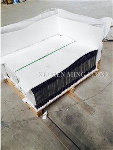 Packing Show China Royal King Black Marble Stair,Classic Pure Nero Ink Marble Interior Staircase Building Floor