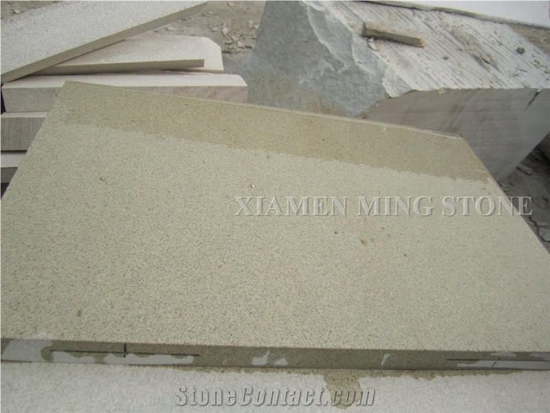 Pearl Yellow Sesame Granite Paver Cube Stone Cobble Exterior Pattern Walkway Paving for Garden