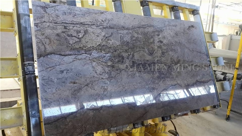 Silver River Marble Polished Turkey Grey Marble with Brown Veins Slab Tile,Machine Cut Panel Floor Covering Panel