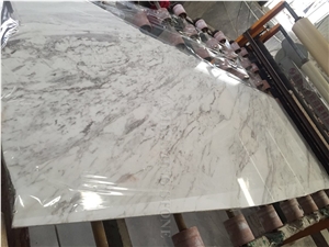 Volakas Jazz White Marble High Polished Greece Bianco Marble Slab,Machine Cut Panel Tile for Hotel Lobby Floor Covering,Wall Cladding Pattern