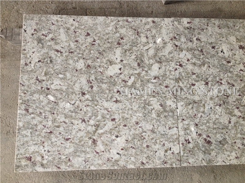 White Galaxy Bianco Granite Tile,Platinum White Granite Slabs Polished Panel for Countertops Wall Cladding Floor Covering Pattern Interior Stone