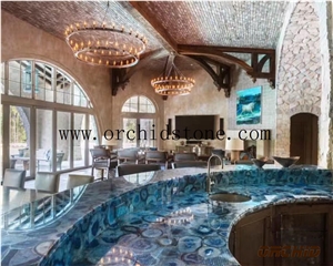 Blue Agate Translucent Semi Precious Stone Bar Tops,Work Tops,Kitchen Countertops,Semi Precious Stone Blue Gemstone Backlit Bar Tops Blue Agate Translucent Semi Precious Stone Bar Tops,Work Tops,Kitchen Countertops,Semi Precious Stone Blue Gemstone Backlit Bar Tops