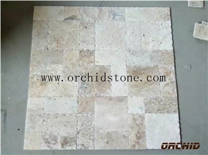 Cheap Travertine Tiles , Beige Travertine Floor Paving Stone , Natural Travetine Stone Tiles Pattern Design