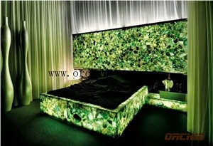 Green Agate Semi Precious Stone Panel,Translucent Agate Green Stone Wall Cladding,Green Gemstone Countertops,Vanity Tops,Worktops,Table Tops,Bench Top