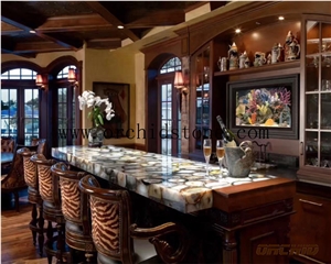 Grey Agate Semi Precious Stone Translucent Dinning Table Tops,Kitchen Countertops,Bar Tops,Grey Gemstone Backlit Hotel Receiption Tops,Bench Tops