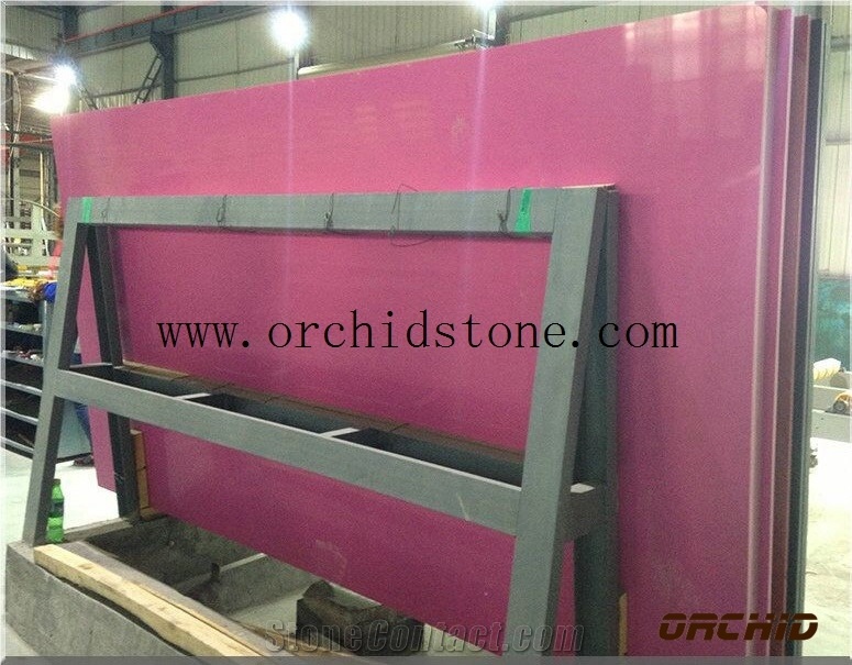 Plain Pink Quartz Surface Slabs ,Pure Pink Engineered Stone,Solid Surface,Artificial Stone