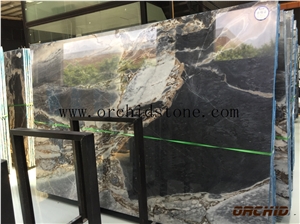 Polished Arabescato Grey Slabs, Blue Galaxy Marble Slabs & Tiles, Blue Marble, Mixed Color Slabs for Wall Coverings, Floor Coverings and Countertps