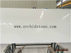 Pure White Quartz Surface Slabs/Engineered Stone,Artificial Stone,Solid Surface,Plain White Quartz Stone for Countertops,Vanity Tops,Bathroom Tops