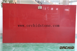 Quartz Slab Crystal Red,Quartz Stone Slab, Quartz Surfaces, Cut-To-Size Quartz Tiles for Kitchen Bathroom Decoration