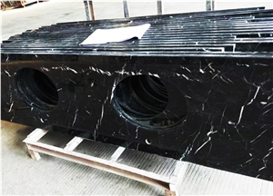 Black Marquina Marble Material Custom Design Counter Top for Kitchen