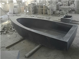 Blue Limestone Freestanding Bathtub, Custom Design Oval Bathtub