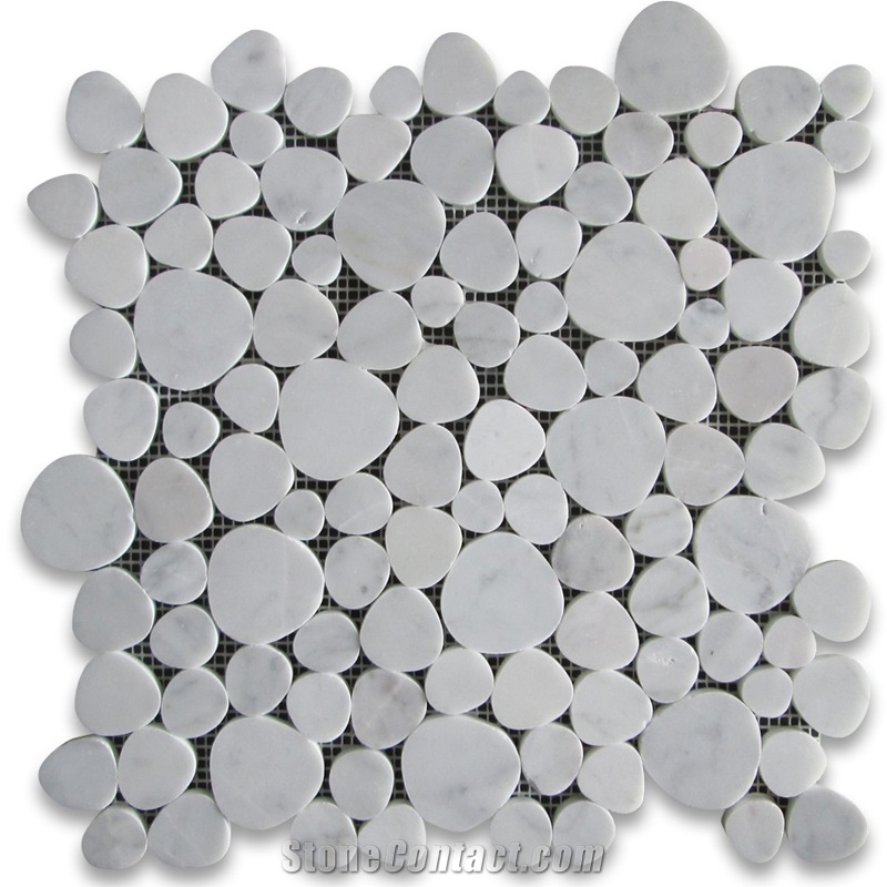 Cararra Marble Tumble Mosaic, Marble Mosaic Pattern for Wall Covering