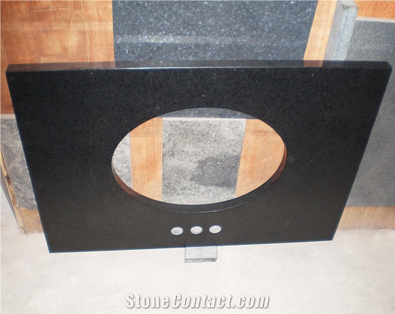 Cheap Price Custom Design Black Pearl Granite Counter Top, Vanity Top for Bathroom