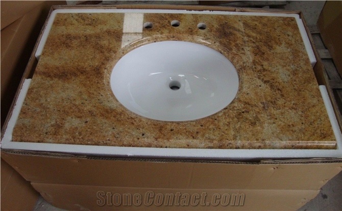 China G682 Rusty Yellow Granite Countertops, Custom Design Countertop Woketops