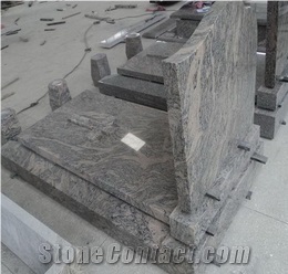China Juparana Pink French Tombstones Granite Gravestones