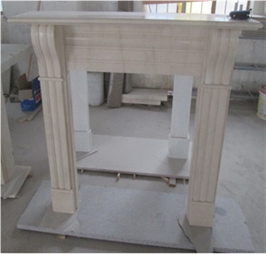 Cream Marfil Marble Fireplace/ Fireplace Hearth/ Interior Natural Stone Fireplace