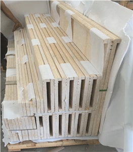 Egypt Yellow Beige Marble Stair & Step, Egyptian Yellow Marble Steps