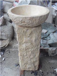 G682 Split Face Pedestal Basin, Pedestal Wash Basin for Kitchen Use
