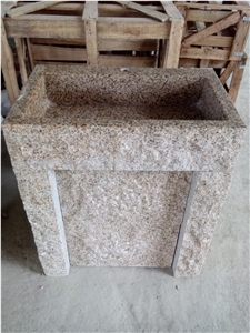 Granite Stone Rectangle Sinks G682 Split Face Pedestal Basins for Bathroom