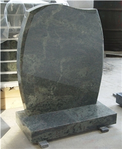 Granite Tropical Green Headstone, India Material European Style Gravestone