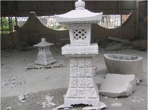 High Quality Oriental Grey Granite Stone Lantern for Landscaping Park Dector Lantern