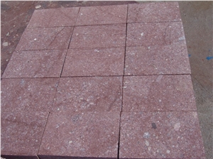 Landscaping Stones Red Porphyry Cobbles, Exterior Paving Stone Floor Covering
