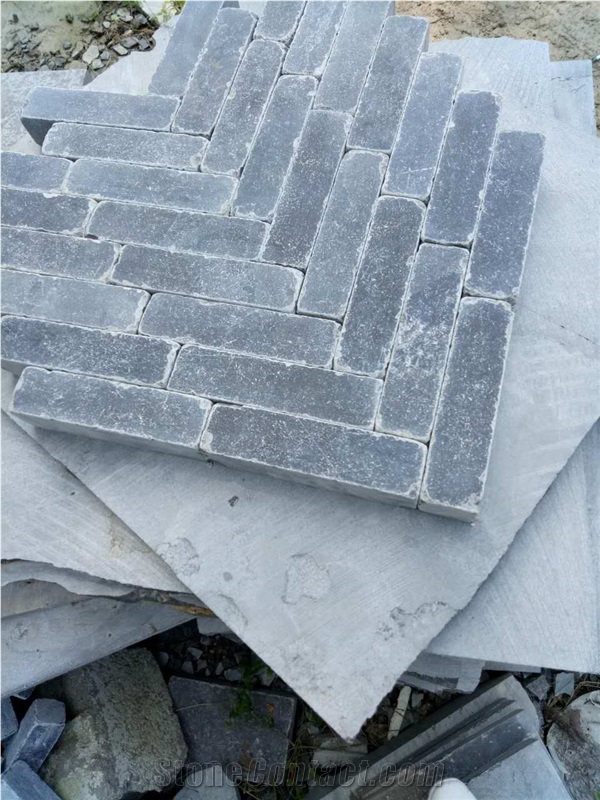 Natural Stone Patio Pavers Blue Limestone Tumbled Pation for Driveway Paving Stone