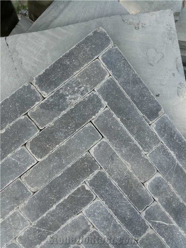 Natural Stone Patio Pavers Blue Limestone Tumbled Pation for Driveway Paving Stone