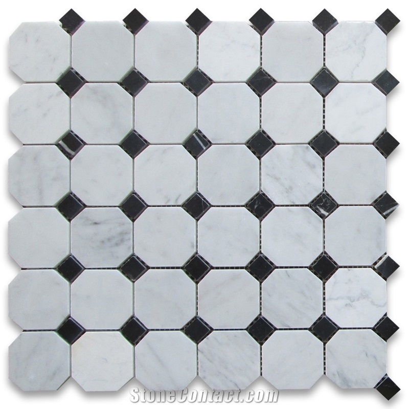 Nero Marquina Marble Mosaic Pattern Tiles for Home Decoration