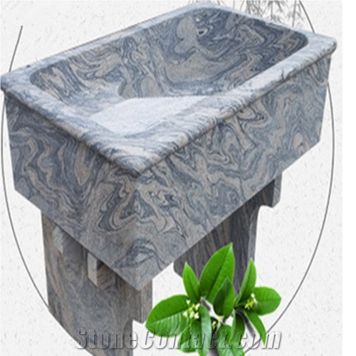 Pedestal Vessel Jurapana Granite Wash Basin& Square Sink