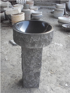 Polished Stone Wash Bowl G654 Pedestal Basin for Bathroom