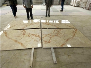 Shallow Yellow Marble Golden Phoenix Marble Tiles for Floor Covering