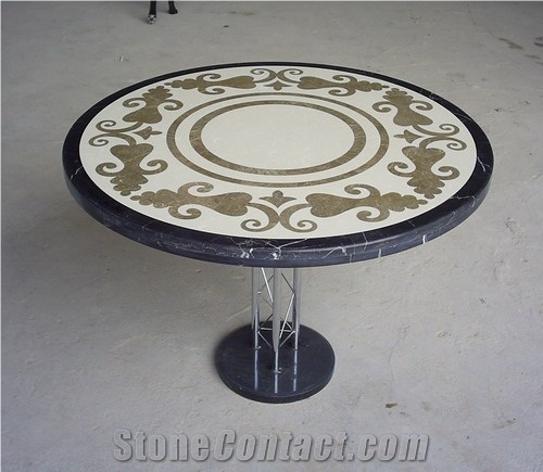 Waterjet Marble Table Interior Furniture, Marble Mosaic, Marble Pattern Table Application